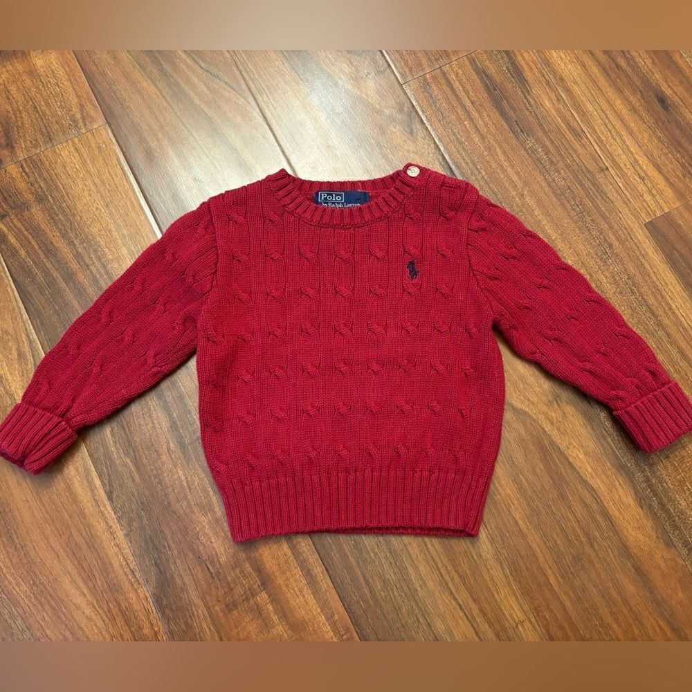 Polo Ralph Lauren red cable knit sweater